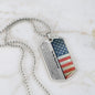 To My Boyfriend (American Flag) Dog Tag Necklace - Love You This Much
