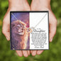 To My Daughter (Lion from Dad) Interlocking Hearts Necklace - Love You This Much
