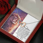 To My Daughter (Lion from Dad) Interlocking Hearts Necklace - Love You This Much