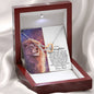 To My Daughter (Lion from Dad) Interlocking Hearts Necklace - Love You This Much