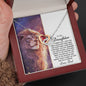 To My Daughter (Lion from Dad) Interlocking Hearts Necklace - Love You This Much