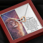 To My Daughter (Lion from Dad) Interlocking Hearts Necklace - Love You This Much