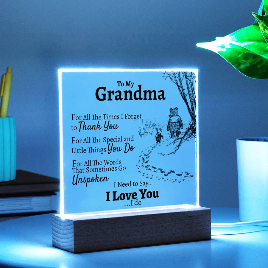 To My Grandma "For All The.." Square Acrylic - Love You This Much