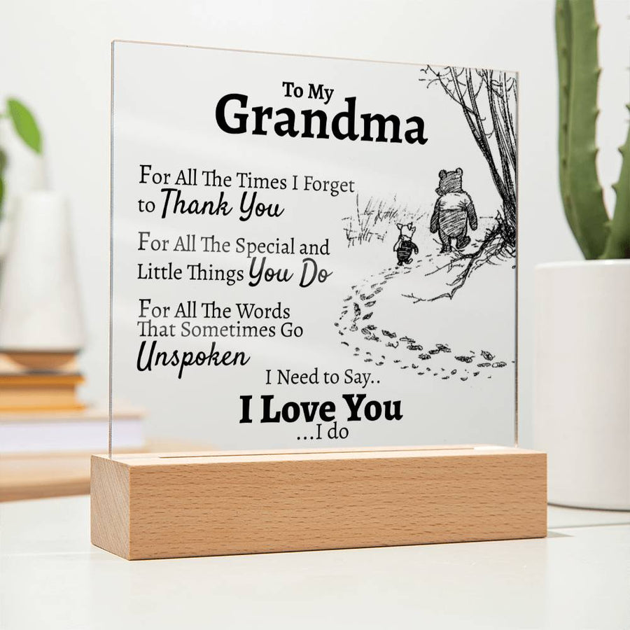 To My Grandma "For All The.." Square Acrylic - Love You This Much