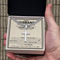 To My Husband Engraved Cuban Cross Necklace - Love You This Much