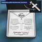 To My Man Ball Chain Cross Necklace - Love You This Much
