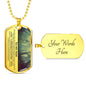 To My Son Cherished Chapters Dog Tag Necklace - Love You This Much